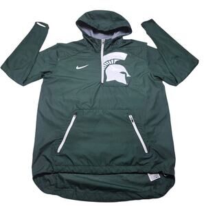 Nike Michigan State Spartans 1/4 Zip Pullover Mens Medium Green Windbreaker